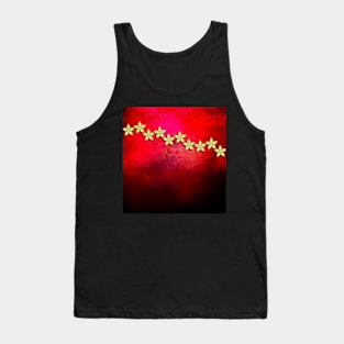 Spectacular gold flowers in red and black grunge texture Tank Top